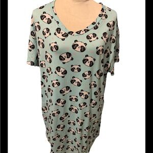 NWOT Secret Treasures Small Medium Sleep Shirt Short Sleeve Panda Bear PJ